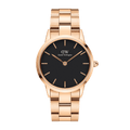 DW Iconic Link Black Rose Gold Watch