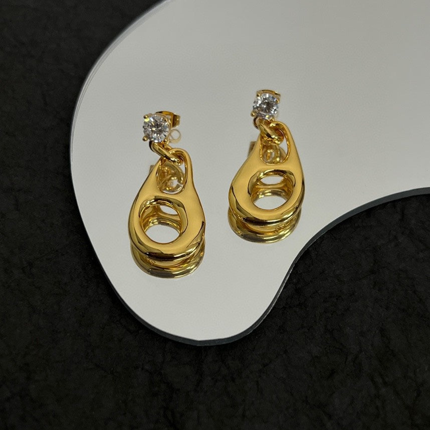 18K Prada Inverted Triangle Earrings